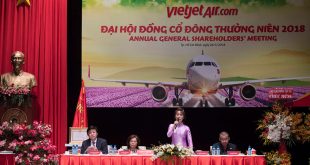 Đại hội đồng cổ đông thường niên năm 2018 của Công ty cổ phần Hàng không Vietjet (mã VJC – HOSE) diễn ra sáng 26/4